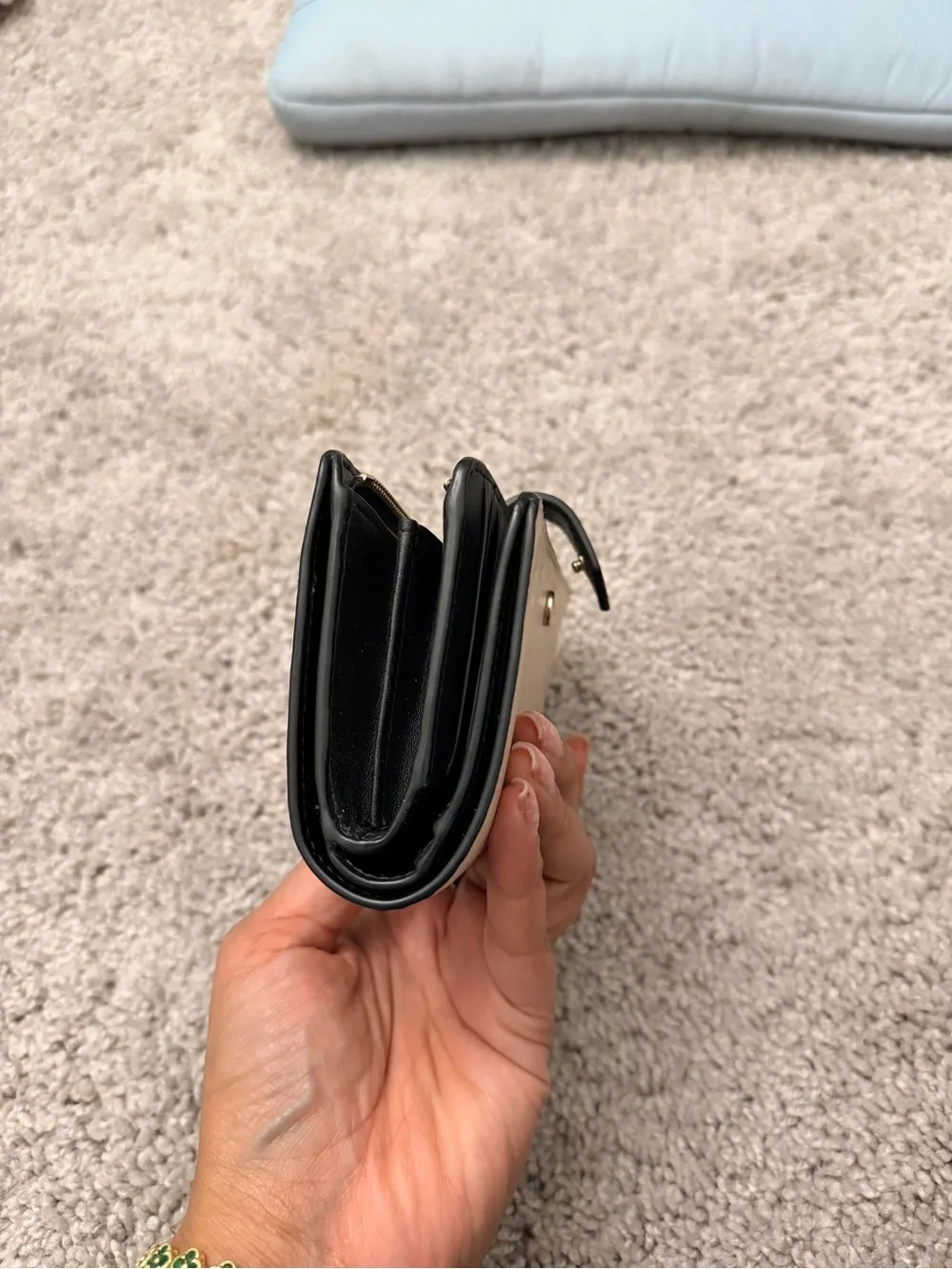 kate spade Two-Tone Black and Beige Zip Wallet - Picture 6 of 6